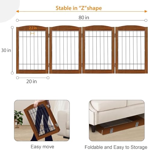 LZRS Temporary Gate in 30"Height-4 Panel, Black