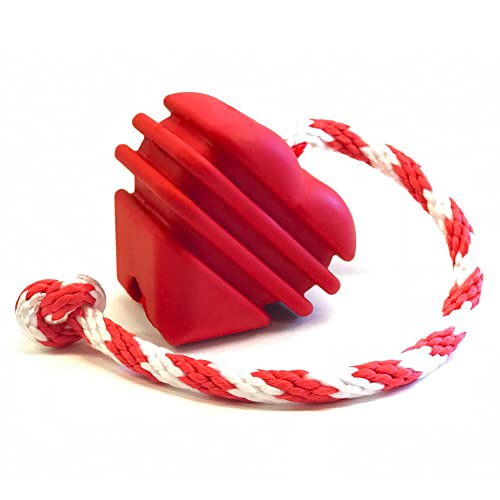 SodaPup Pet Toy in Large, Heart on a String Red