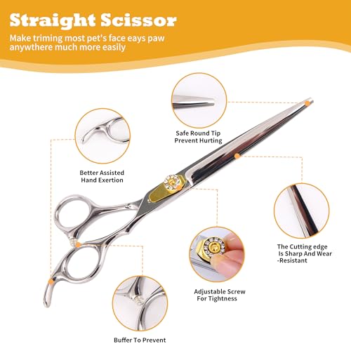 hyzrqwyw Scissors in 4 pieces - Professional Kit, Silver