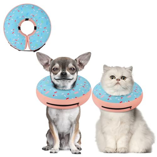 Supet Animal Recovery Collar Cone in XS(Neck 4"-7"), Donut Blue