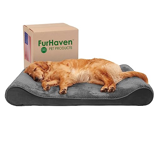 Furhaven Pet Bed Mat in Jumbo, Minky Plush & Velvet (Gray)