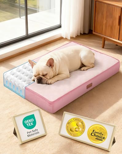OhGeni Pet Bed Mat in 30" x 20" x 3" (For Sprawling), 02-Pink
