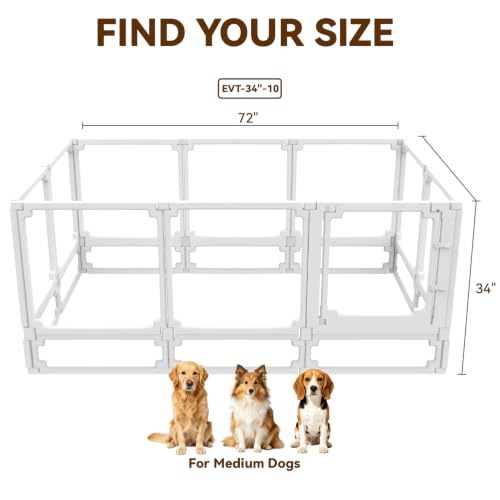 EVOTAILS Pet Playpen in 34", White