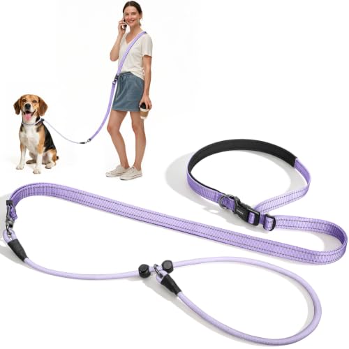 kazazoo Leash in Adjustable, 5.5ft to 8.5ft, Light Purple