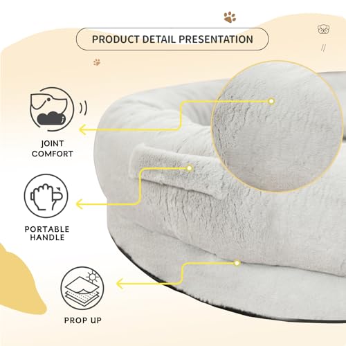 Fvkind Pet Bed Mat in 70"L×33"W×12"Th, Grey