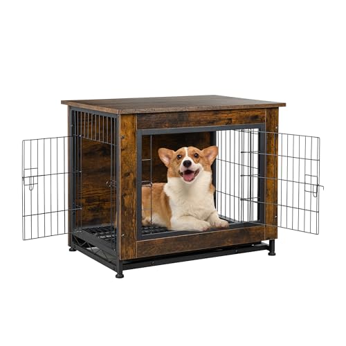 Shintenchi Animal Cage in 27.2"L x 20.1"W x 23.6"H, Black