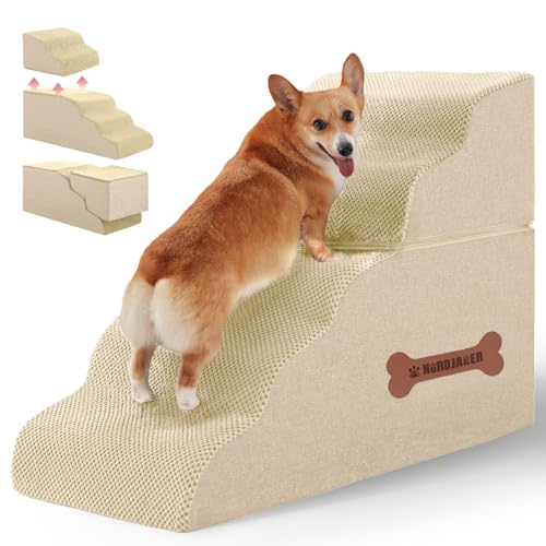 Nordjager Animal Stair in 31.8"D x 15.7"W x 22.8"H, Beige