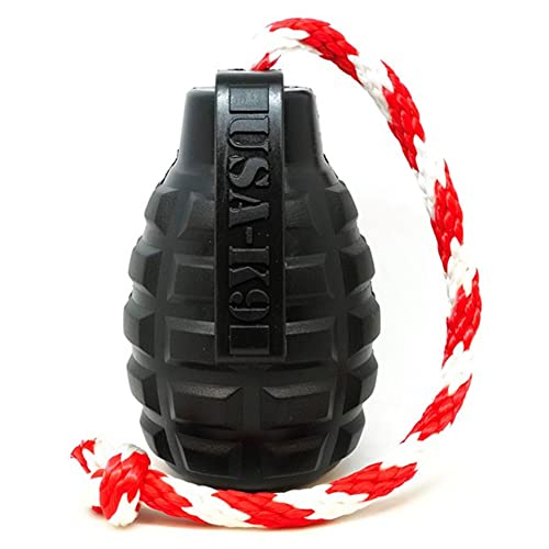 SodaPup Pet Toy in Medium, Grenade Black