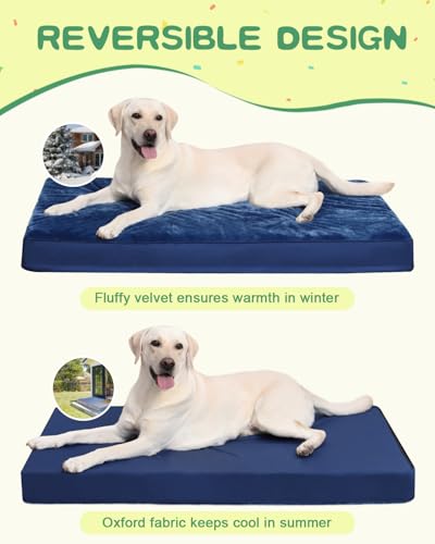 KSIIA Pet Bed Mat in 35.0"L x 22.0"W x 3.0"Th, Blue