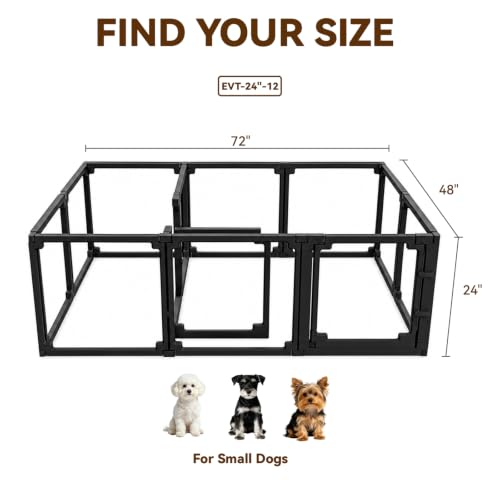 EVOTAILS Pet Playpen in 24", Black