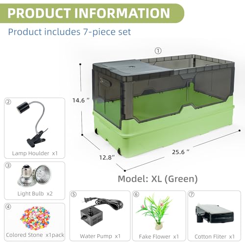 Wedoelsim Vivarium in 25.6x12.8x14.6 Inch, Green