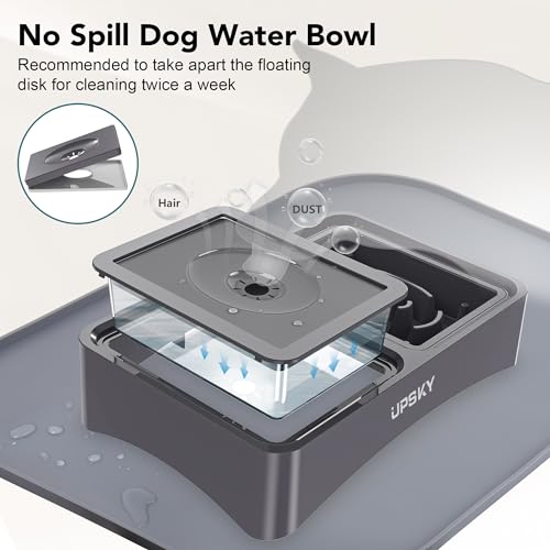 UPSKY Pet Feeder in N-3 in 1 with Mat (Grey)