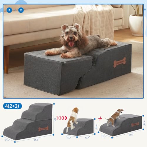 Nordjager Animal Stair in 27.5"D x 15.7"W x 19"H, Dark Grey