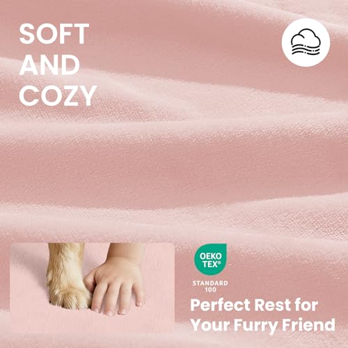 OhGeni Pet Bed Mat in 41" x 28" x 4" (For Crate), 02-Pink