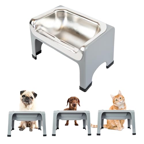 Fluff Trough Pet Feeder in Gray