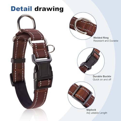 GDLKPS Animal Collar in XS:3/4" Wide for 11.5"-13.5" Neck, Coffee