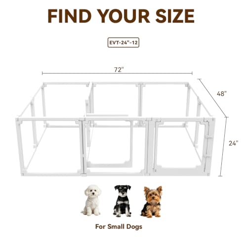 EVOTAILS Pet Playpen in 24", White