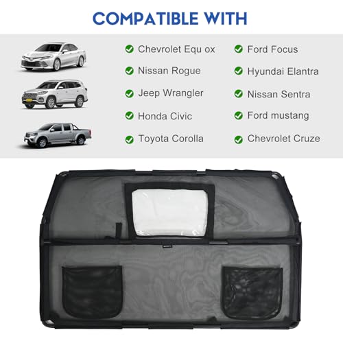 GEVINFA Pet Supplies in 52" Wide Dog Car Barrier, Black