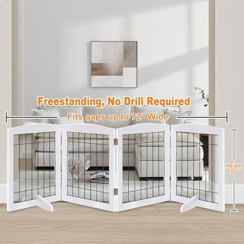 LZRS Temporary Gate in 30"Height-4 Panel, White