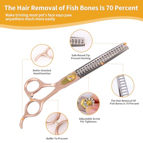hyzrqwyw Scissors in 4 pieces - Professional Kit, Rose Gold