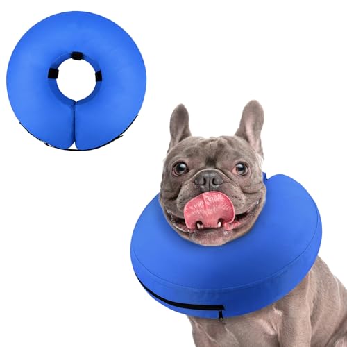 Supet Animal Recovery Collar Cone in M(Neck 9"-12.5"), Solid Blue