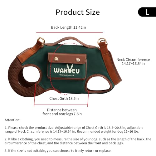 wakytu Animal Harness in Large(11-16 LBS), 1.0 Blue