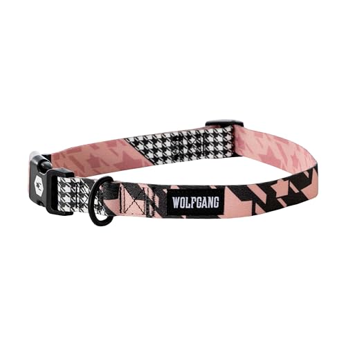 Wolfgang Man & Beast Animal Collar in Small (5/8 Inch x 8-12 Inch), HoundsPink Print