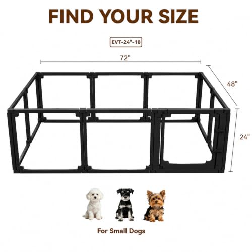 EVOTAILS Pet Playpen in 24", Black