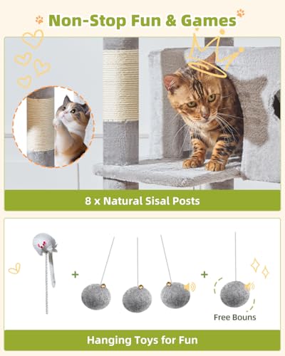 Taoqimiao Pet Activity Structure in 76 inch, Light Gray