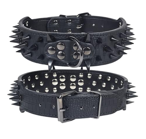 Kawagogo Animal Collar in Width:2'' Adjust:17''-20'', Black