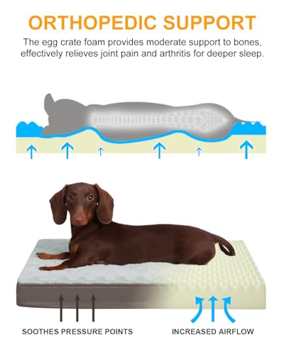KSIIA Pet Bed Mat in 17.0"L x 12.0"W x 2.5"Th, Light Grey