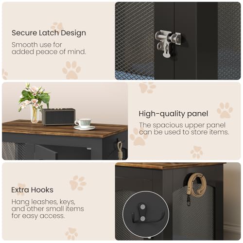CHOEZON Animal Cage in 30.1"L x 13.2"W x 23.8"H, Black and Walnut