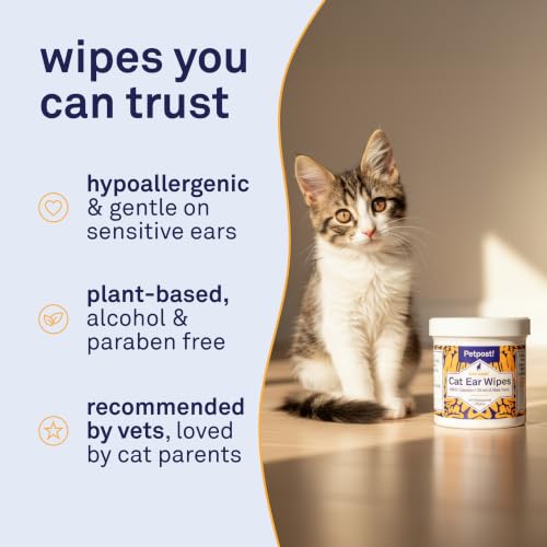 Petpost Pet Supplies in Pack of 1, Cat Ear Wipes