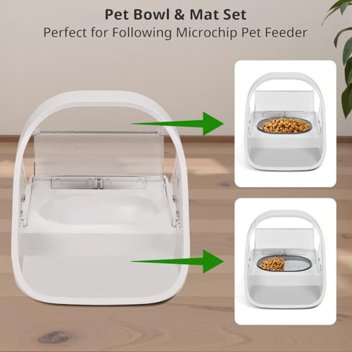 Baofum Pet Feeder in 2+1 Pack, Grey Bowls