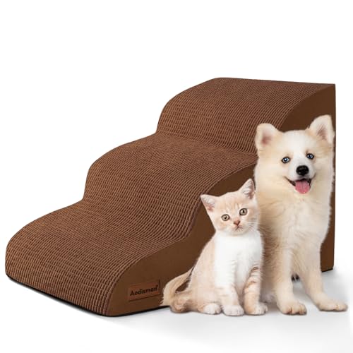 aodisman Animal Stair in Standard 3-Step 15.7"H, Brown