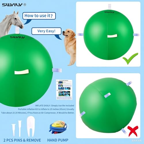 SWYIVY Recreation Ball in 25", Blue & Green Straps Ball Cover Kit + Ball