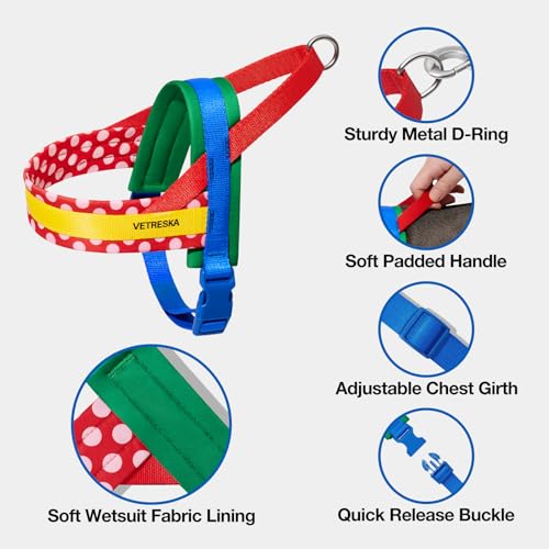 VETRESKA Animal Harness in L(Chest: 27.2"-37"), Chroma Red