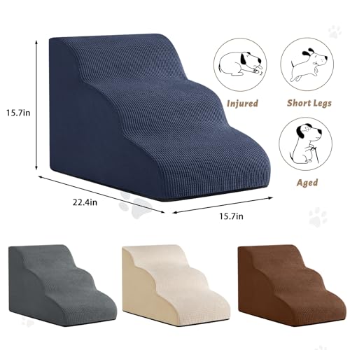 aodisman Animal Stair in Standard 3-Step 15.7"H, Blue