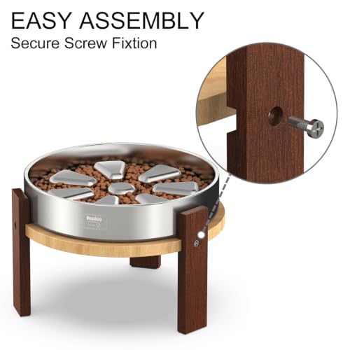 Feedoo Pet Feeder in 8" Height 4-Cup Slow Feeder