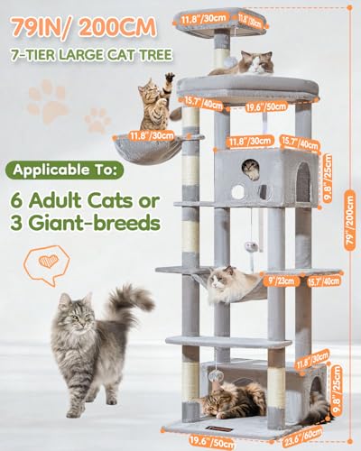 Taoqimiao Pet Activity Structure in 79 inch, Light Gray