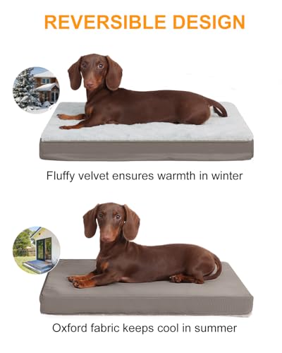 KSIIA Pet Bed Mat in 17.0"L x 12.0"W x 2.5"Th, Light Grey