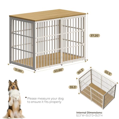 Lyromix Animal Cage in 53.9"L x 31.9"W x 37.2"H, Natural Beech