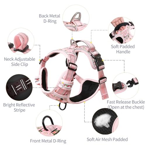 HEELE Animal Harness in M, Flower-Pink