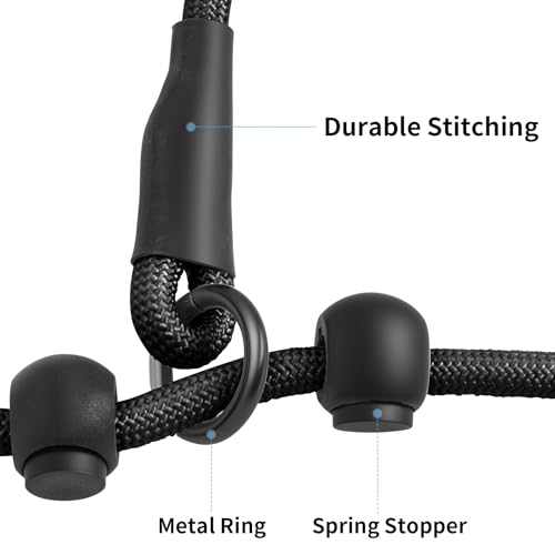 kazazoo Leash in Adjustable, 5.5ft to 8.5ft, Black