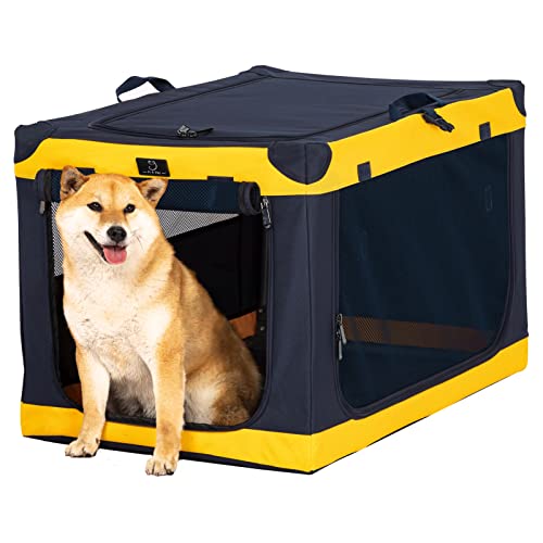 A 4 Pet Animal Cage in 36.0"L x 24.0"W x 23.0"H, Blue+Yellow