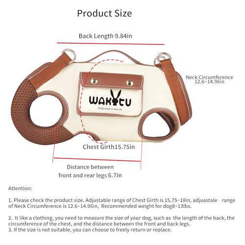 wakytu Animal Harness in Medium(8-13 LBS), 1.0 White