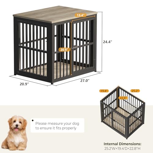 Lyromix Animal Cage in 26.9"L x 20.9"W x 24.0"H, Ancient gray