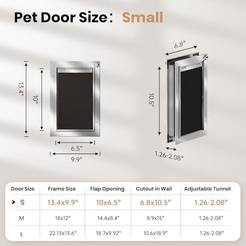 VOSOIR Pet Door in Small, Silver