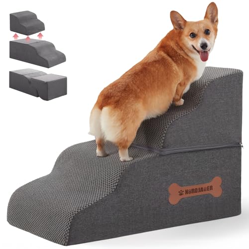 Nordjager Animal Stair in 27.5"D x 15.7"W x 19"H, Dark Grey