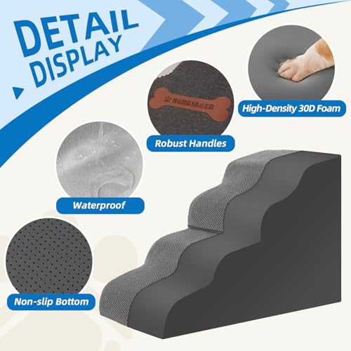 Nordjager Animal Stair in 15.7"D x 15.7"W x 11.8"H, Dark Grey